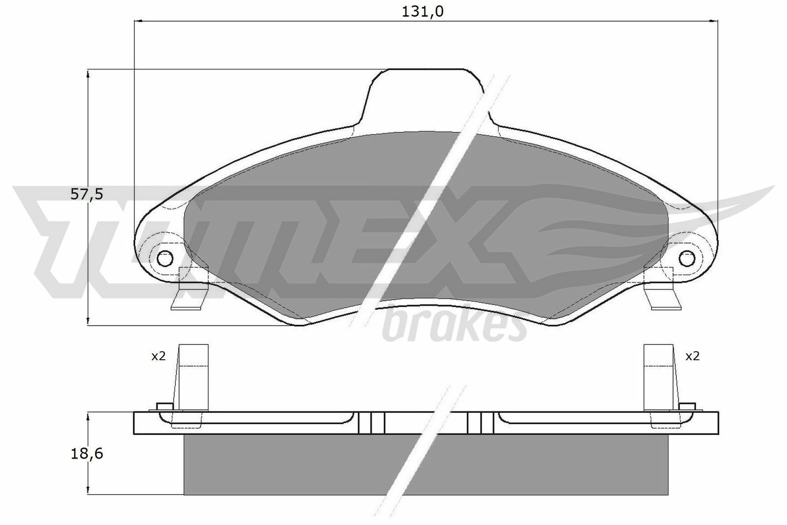 Sada brzdových destiček, kotoučová brzda TOMEX Brakes